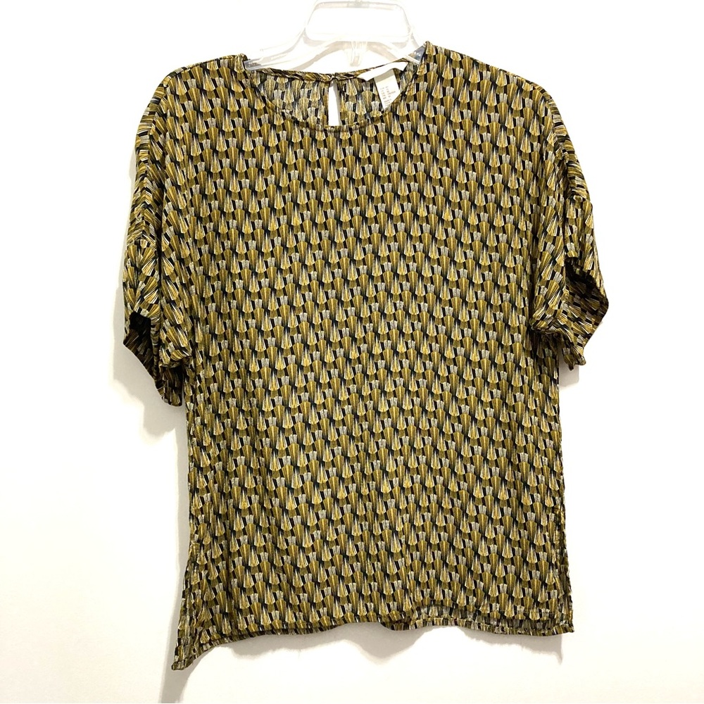 H&M Women’s Short Sleeves Paisley Peasant Top